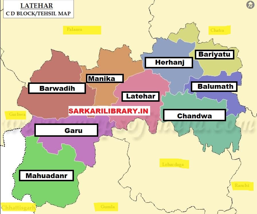 LATEHAR DISTRICT MAP